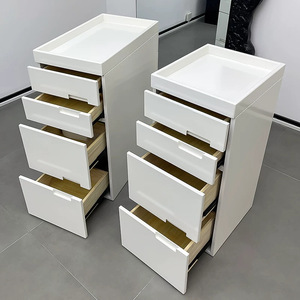 Armoire à outils en bois massif laqué avec tiroirs, simple ou double face, rangement <span class=keywords><strong>de</strong></span> salon, couleurs personnalisées, pour barbier - Product Image 4