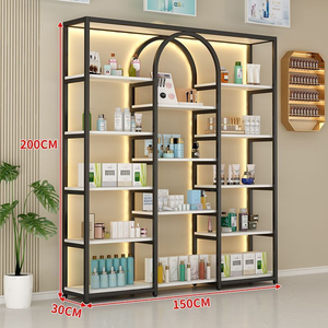 Custom Cosmetic <b>Shelves</b> Display Cabinet Stand and Makeup <b>Wall</b> Showcase for Retail Store - Product Image 3