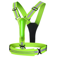 Vente en gros d'usine gilet haute visibilité réflecteur de sécurité réfléchissant ceinture de course LED gilet de sports de plein air Logo personnalisé