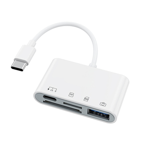 Lecteur de cartes USB C 3 en 1, adaptateur de <span class=keywords><strong>carte</strong></span> <span class=keywords><strong>SD</strong></span> TF de type C <span class=keywords><strong>avec</strong></span> port USB 3.0 pour MacBook Pro, iPad Pro, téléphone Android, tablette - Product Image 1