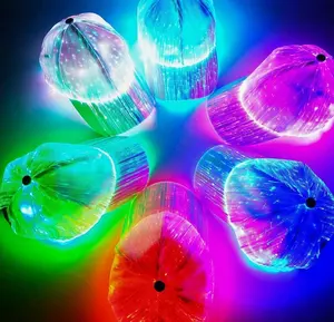 2024 LED Fiber Optic Hat 7 Colors Flashing Hip Hop Lovers Hat For Bar Carnival Dance Party