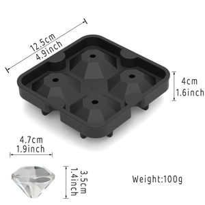 Nhà Máy Made Kim Cương Hình Dạng Silicone <span class=keywords><strong>Ice</strong></span> Cube Khay - Product Image 3