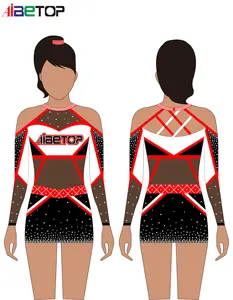 Pemasok pabrik 2024 seragam cheerleader kompetisi seksi terbaru kustom untuk anak perempuan