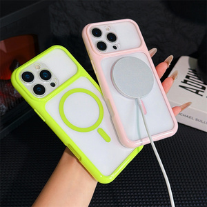 เคสโทรศัพท์มือถือแม่เหล็กใสสีนีออนสดใสสำหรับ iPhone 18 17 16 15 14 Pro Max กรอบกล้องใส ฝาหลังอะคริลิก รุ่นใหม่ - Product Image 3