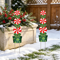 Décorations de Noël style ferme, cannes en métal pour jardin, décorations extérieures pour patio et jardin