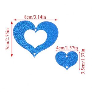 100 pièces/lot Ballon de pluie en forme de cœur rouge avec paillettes laser, pendentif romantique pour décoration de mariage, fête d'anniversaire, PVC unisexe - Product Image 6