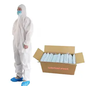 Cheap Breathable Spunbond PP Non Woven Safety Coverall Disposable PP Dust Proof Protective Coverall