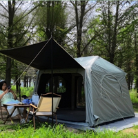 Tente de camping gonflable, tente cabane à montage rapide et portable pour le camping et les pique-niques en plein air, usage familial, en stock
