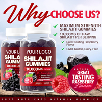 Compléments Gommeux de Haute Qualité Saveur Framboise 85+ Oligo-éléments Extrait Pur de Shilajit de l'Himalaya Marque Privée Adulte