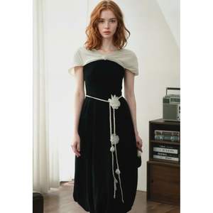 เดรสเรเวนแฟชั่นชั้นสูงสำหรับผู้หญิงเสื้อผ้าลำลองสไตล์หรูหราสำหรับชีวิตประจำวันบริการผลิตในเวียดนาม - Product Image 1