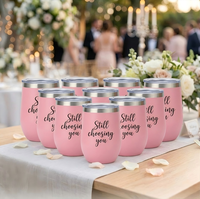 Gobelets personnalisés de 12 oz pour mariage, bouteilles d'eau en acier inoxydable, gobelets isothermes, vente en gros pour cadeaux, Saint-Valentin