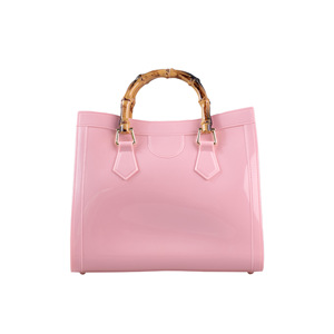 Bolso <span class=keywords><strong>de</strong></span> Mano <span class=keywords><strong>de</strong></span> PVC con Asa <span class=keywords><strong>de</strong></span> Bambú, Bolso <span class=keywords><strong>de</strong></span> Noche Versátil y Moderno, Resistente a la Suciedad, Fácil <span class=keywords><strong>de</strong></span> Lavar, Bolso <span class=keywords><strong>de</strong></span> Verano, Personalizable - Product Image 1