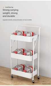 Faltbares und mobiles multifunktionales Mehrstufiges Aufbewahrungsregal der Fabrik, Kleiner Wagen für Snack-Aufbewahrung - Product Image 6