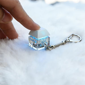 Llavero LED de sublimación en blanco de moda con botón pulsador, antiestrés, 3 estilos (normal e iluminado) con batería para personalizar - Product Image 2