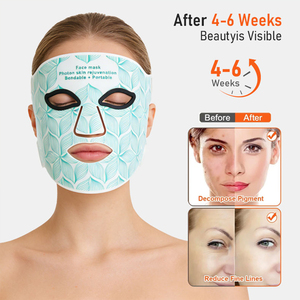 Masque facial LED Green Leaf Wrap 60 perles - <span class=keywords><strong>Rouge</strong></span> pour éclaircir la peau, contrôler le sébum, luminothérapie, masque facial LED de qualité professionnelle - Product Image 3
