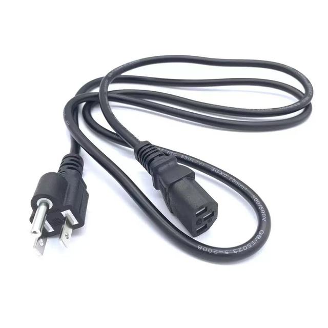 US 3-Prong Right Angle Power Cord 125V 15A Braided NEMA 5-15P Cable for Electronics & Devices