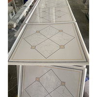 2025 nouvelle conception estampage à chaud Pvc plafond 2x2carreaux de plafond 595x595x7mm/603x603x7mm panneau de plafond en PVC