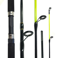 Alpha Fiberglass joran pancing gulung cepat, tongkat pancing Medium berat 2 potong 6'6 "harga murah