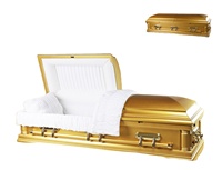 Ataúd de Madera para Funeral al Mejor Precio al por Mayor en China, Ataúd Dorado Estilo Americano