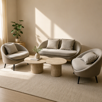 Canapé modulaire en tissu de style italien, convertible, une place, confortable, moderne, pour salon de villa, fauteuil pivotant rond