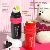 Gourde isotherme sous vide en acier inoxydable, écologique, portable, avec double paille, aux couleurs vives, pour adultes et étudiants, au design tendance et mignon