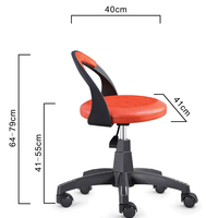 Chaise de bureau pivotante en cuir à hauteur réglable avec design nordique moderne sans accoudoirs, base en acier durable pour usage bureau/hôpital