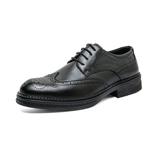 Chaussures Oxford Brogues carrées en cuir véritable sur mesure pour hommes, haut de gamme, pleine fleur, décontractées, respirantes, antidérapantes, massantes - Product Image 6