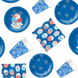 Juego de Vajilla para Fiesta de Cumpleaños Infantil DAMAI, Plato de Papel, Vaso de Papel y Servilleta para Fiesta de Cumpleaños Infantil del Día de la Independencia Americana - Product Image 2
