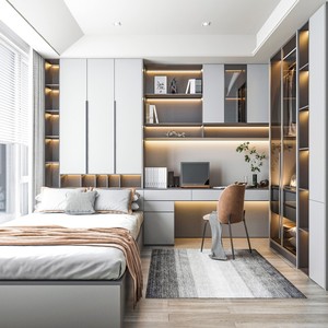 Letto Tatami con Mobile Integrato, Design per Camera da Letto dei Bambini, Letto in Legno Massello Multifunzionale con Scrivania e Ampio Spazio di Archiviazione - Product Image 5