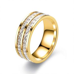Stainless Steel Women's Trendy Wedding <b>Ring</b> <b>Set</b> Industrial Design Geometric Shape Rose <b>Gold</b> Plated Daily Wear Tryme - Product Image 2