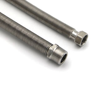 Tuyau ondulé crypté en acier inoxydable résistant aux hautes températures avec raccords ronds pour systèmes thermiques - Product Image 4