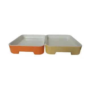 Dual color European style minimalist side dishes display with overlapping plates melamine barbecue skewers Plate