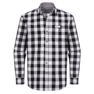 Costume d'Oktoberfest pour adultes, tenue traditionnelle bavaroise pour le festival de la bière allemande, chemise à carreaux noir et blanc 100% coton, costume de fête - Product Image 1