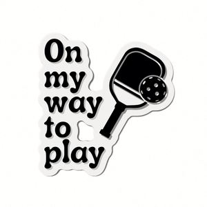 Imán Divertido para Coche con Diseño de Pickleball, Imán Promocional para Nevera con la Frase 'On My Way to Play' - Product Image 1