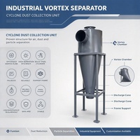 Séparateur centrifuge cyclonique industriel robuste pour l'élimination de la poussière dans les usines de ciment et les mines