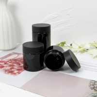 Bocaux en plastique PET transparent de 8 oz avec couvercles noirs, contenants étanches pour cosmétiques et aliments