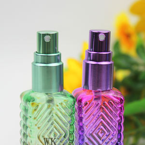 Bouteille de parfum en verre de pulvérisation colorée dégradé rectangle rechargeable avec bouteille de parfum pulvérisateur à pompe en or <span class=keywords><strong>rose</strong></span> - Product Image 4