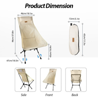 Chaise de plage pliable KingGear moderne, portable, en aluminium ultraléger, avec dossier haut, réglable en hauteur, compacte, pour l'extérieur