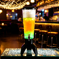 Nouveau Dispositif de Boisson en Forme de Baril de Bière en Plastique PC de 3L, Illuminé et Bluetooth, Idéal pour les Fêtes. Distributeur de bière avec design réutilisable.