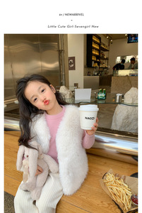 Pedido de Muestra al por Mayor: Chaleco de Piel Sintética para Niñas, Cálido de Invierno, sin Mangas, Colorido Macaron, Abrigo de Piel Sintética Esponjosa para Bebés - Product Image 2