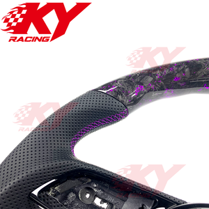 Volant de voiture sport en fibre de carbone forgé sur mesure pour Audi S4 S5 S6 A3 A4 A5 B8 B9 RS6 RS5 RS4 Q5 Q6 Q4 - Product Image 2