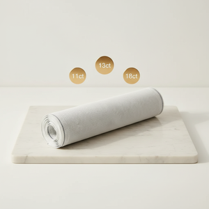 Toile <span class=keywords><strong>de</strong></span> broderie monochrome <span class=keywords><strong>de</strong></span> luxe vierge pour la broderie avec tissu en coton blanc 13/18 mailles pour kits <span class=keywords><strong>de</strong></span> broderie DIY sur mesure - Product Image 3