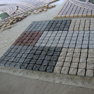 Tự nhiên Granite <span class=keywords><strong>basalt</strong></span> công viên chống trượt giảm lưới đường lát Cobble Đá Vuông gạch gạch cho đường - Product Image 3