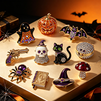 Broche plaquée en alliage avec pierres précieuses, design créatif et tendance, pour costumes homme et femme, idéale pour les fêtes d'anniversaire - Nouveauté très prisée