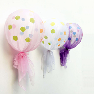 Confeti de látex para globos, hilo de red de 12 pulgadas, lazo para globos <span class=keywords><strong>Bobo</strong></span>, envoltura de lunares, decoración para fiesta de boda, 2 uds. - Product Image 6