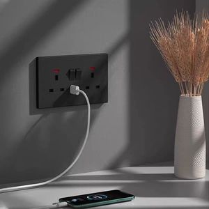 Nhiều tiêu chuẩn Anh siêu mỏng độ dày màu đen tường thiết bị chuyển mạch và ổ cắm cho nhà và thương mại - Product Image 6