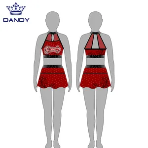 Roupas de treino de torcida personalizadas por sublimação, roupas de treino de fitness, roupas esportivas de dança para torcida, fantasia de dandy