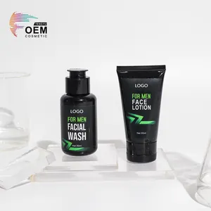 OEM-Kraftstoff Aloe Herren 2-teiliges Gesichtshaut-Kit Anti-Akne nährt Gesicht feuchtigkeitscreme Lotion gesichtswäsche Hautpflege-Kit für Männer