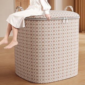 Sac de rangement rond pour vêtements avec fermeture éclair, utilisation en chambre, anti-poussière, anti-humidité, boîte de rangement pour couettes, style minimaliste et luxueux - Product Image 1