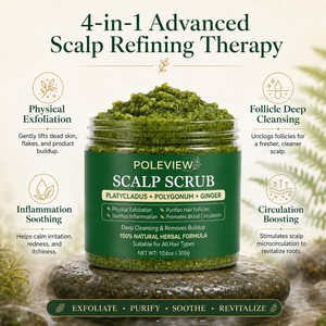 Exfoliante Natural para Cabello y Cuero Cabelludo con Platycladus, Polygonum y Jengibre, Limpieza Profunda, Empaque Personalizado, Proveedor Mayorista - Product Image 3